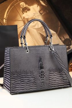 Classic Alligator Pattern Solid Durable Faux Leather Women Handbags