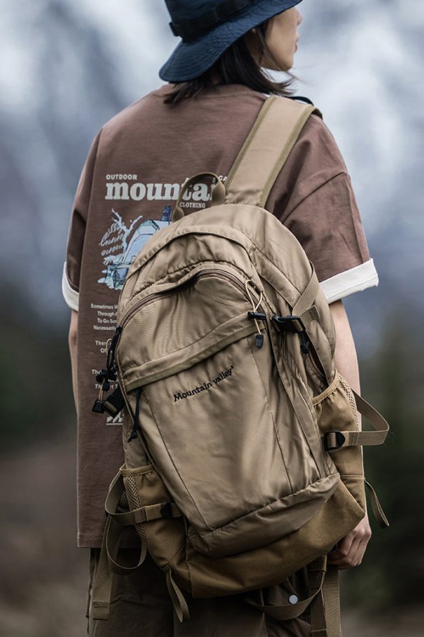 Classic Brown Large Capacity Solid Durable Backpack Bag