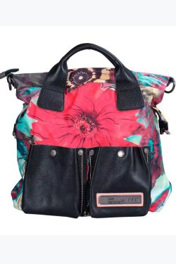 Classic Large Capacity Canvas Patchwork Calf Leather Tote Handbag