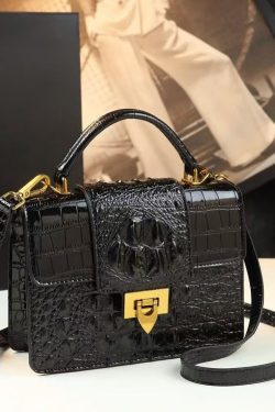 Classy Alligator Pattern Faux Leather Satchel Handbag