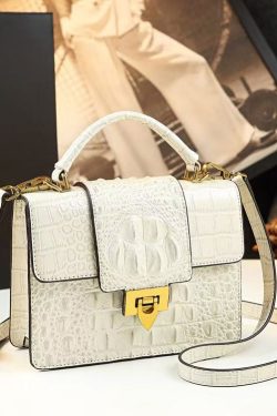 Classy Alligator Pattern Faux Leather Satchel Handbag