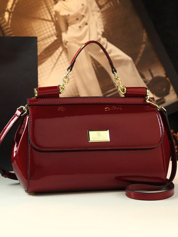 Classy Black Durable Calf Leather Tote Handbag