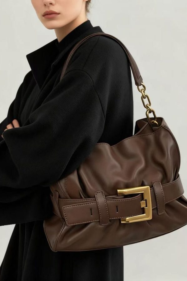 Classy Black Solid Durable Faux Leather Flap Bag