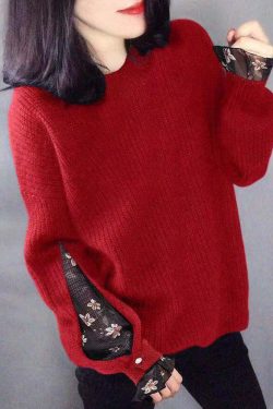 Classy Blue fashion tulle Knit Sweater Tops Winter