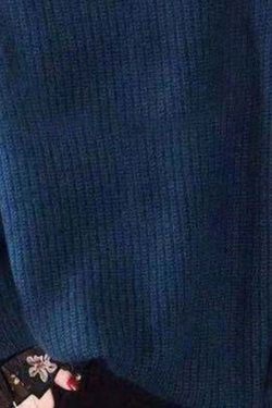 Classy Blue fashion tulle Knit Sweater Tops Winter