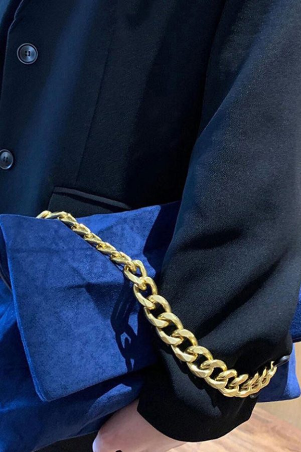 Classy Blue Versatile Suede Flap Bag