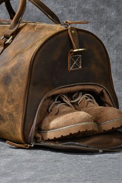 Classy Brown Calf Leather Travelling Tote Handbag