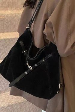 Classy Brown Solid Durable Fine Suede Women Handbags