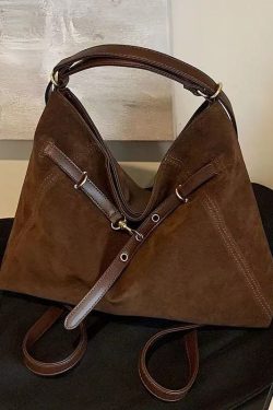 Classy Brown Solid Durable Fine Suede Women Handbags