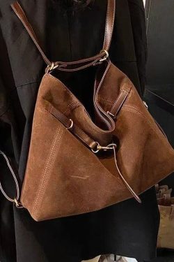 Classy Brown Solid Durable Fine Suede Women Handbags