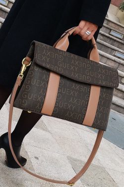 Classy Chocolate Large Capacity Calf Leather Tote Handbag