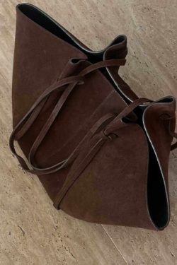 Classy Chocolate Sector Large Capacity Suede Shoulder Bags