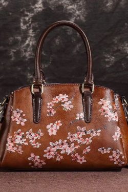 Classy Coffee Embossed Versatile Calf Leather Tote Handbag