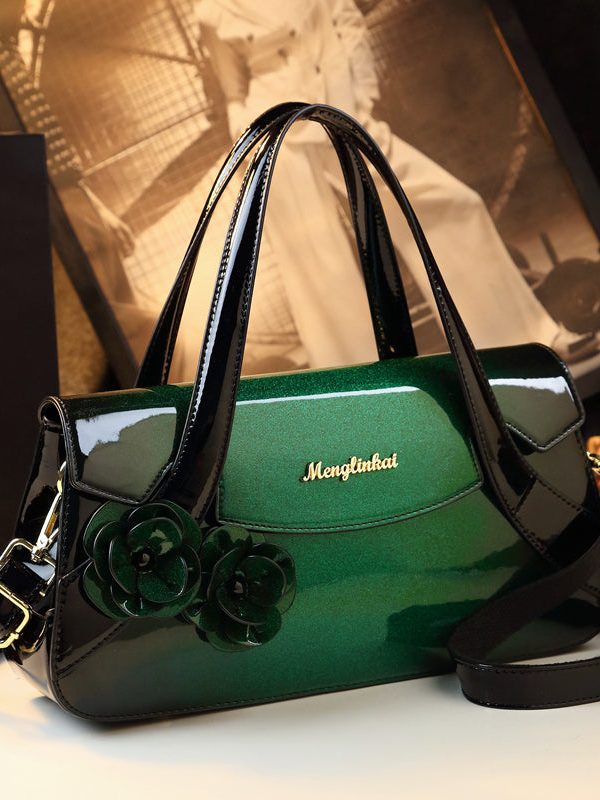 Classy Gradient Color Three-dimensional Flower Tote Handbag