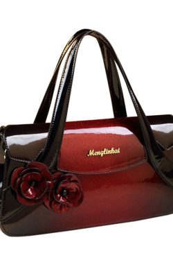 Classy Gradient Color Three-dimensional Flower Tote Handbag