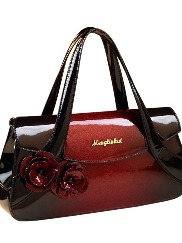 Classy Gradient Color Three-dimensional Flower Tote Handbag