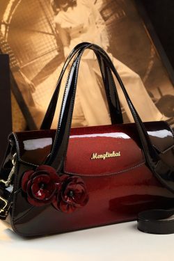 Classy Gradient Color Three-dimensional Flower Tote Handbag