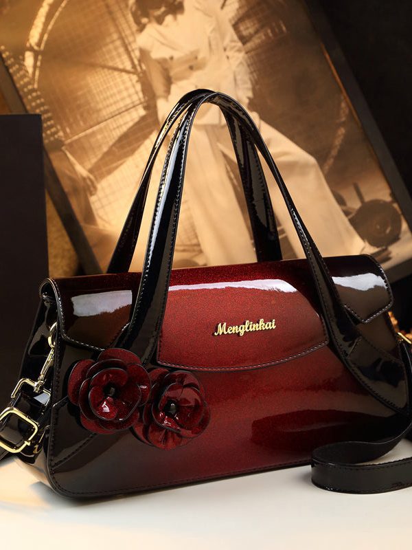 Classy Gradient Color Three-dimensional Flower Tote Handbag