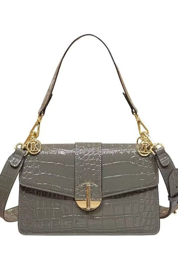 Classy Green Durable Calf Leather Satchel Bag Handbag