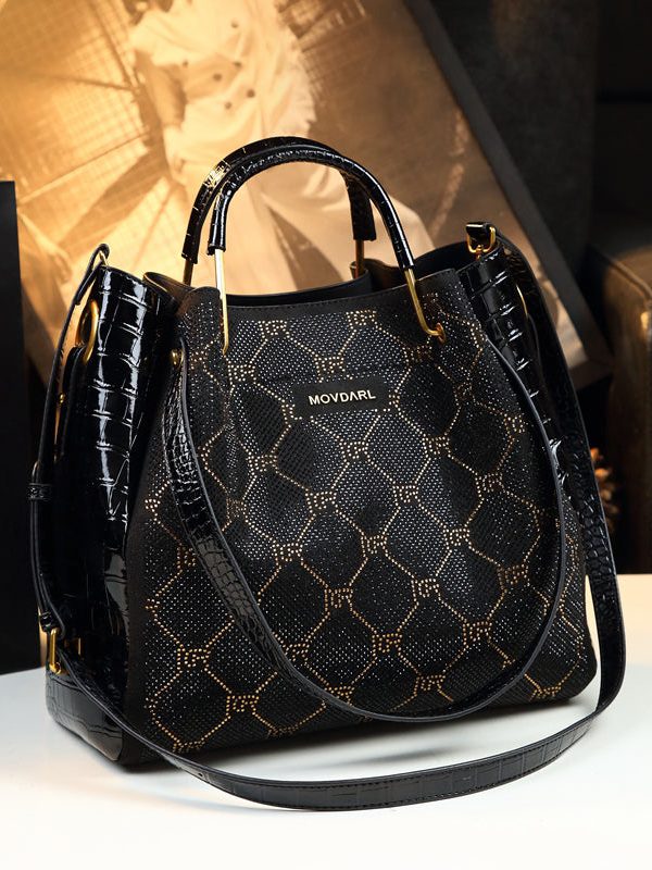 Classy Large Capacity Versatile Faux Leather Tote Handbag