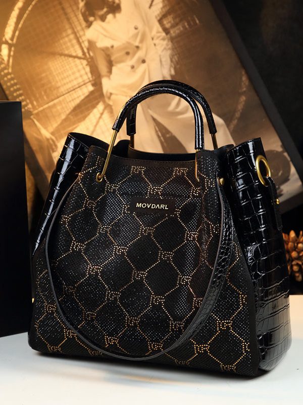 Classy Large Capacity Versatile Faux Leather Tote Handbag