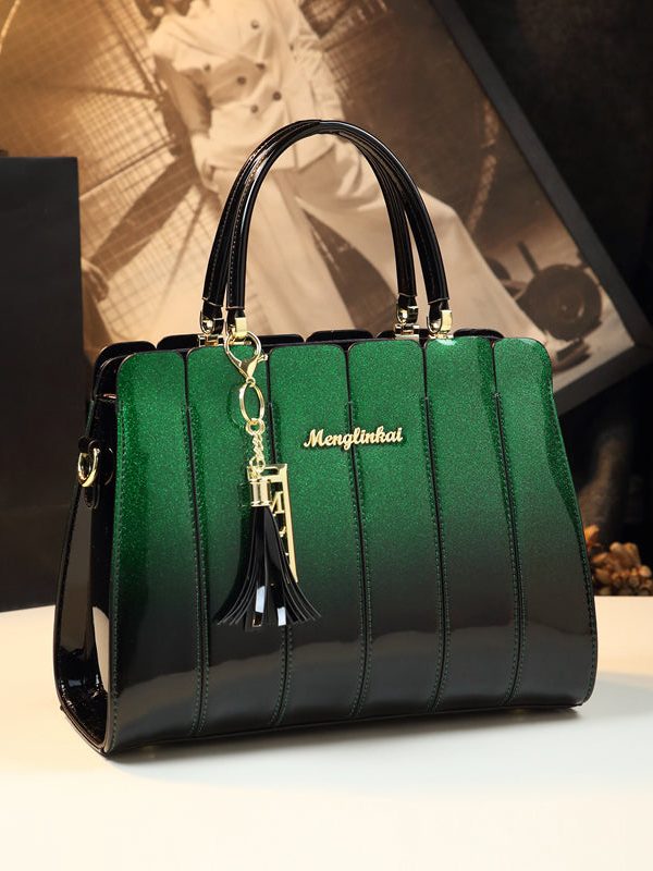 Classy Mulberry Gradient Durable Calf Leather Tote Handbag