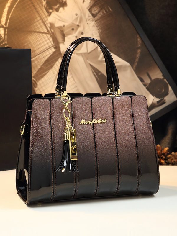 Classy Mulberry Gradient Durable Calf Leather Tote Handbag