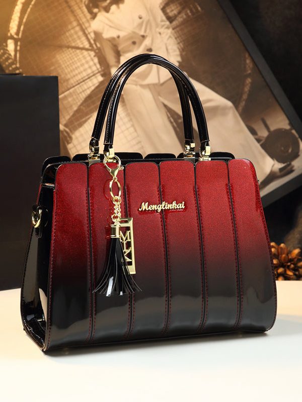 Classy Mulberry Gradient Durable Calf Leather Tote Handbag