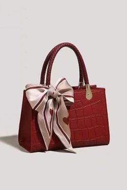 Classy Red Versatile Faux Leather Tote Handbag