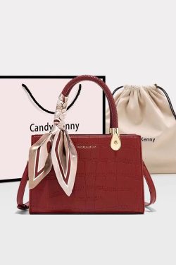 Classy Red Versatile Faux Leather Tote Handbag