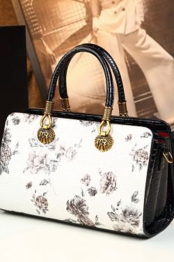 Classy Versatile White Embossed Calf Leather Tote Handbag