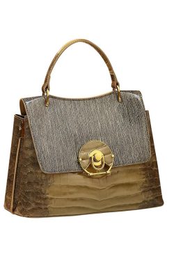 Classy White Embossed Large Capacity Calf Leather Tote Handbag