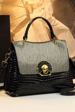 Classy White Embossed Large Capacity Calf Leather Tote Handbag