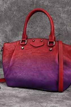 Classy Yellow Rub color Paitings Calf Leather Tote Handbag