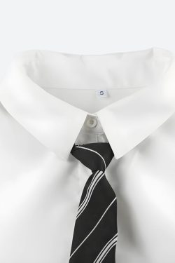 College Shirt With Striped Tie