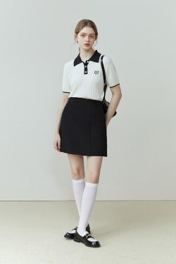 College Style Short Sleeve Sweater