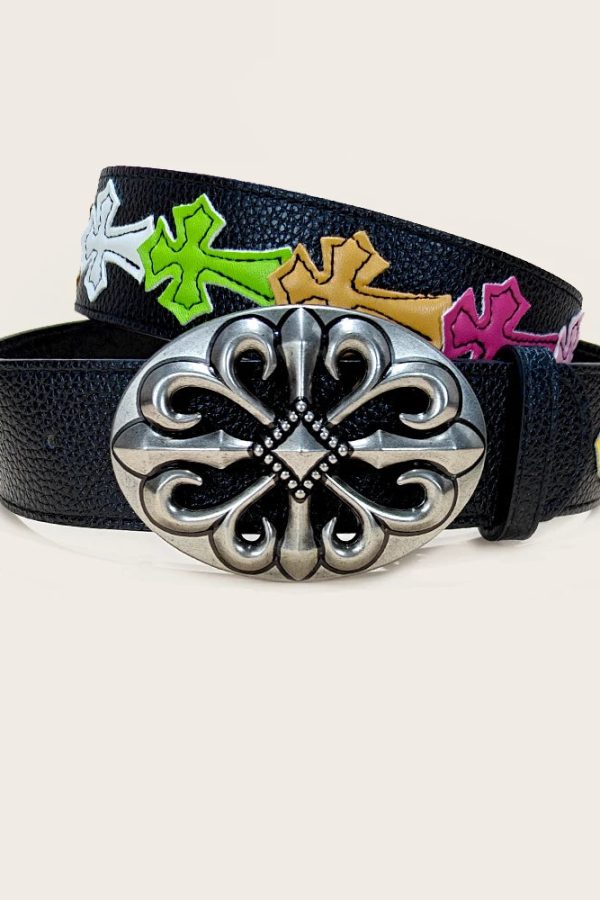 Colorful Cross Buckle Belt