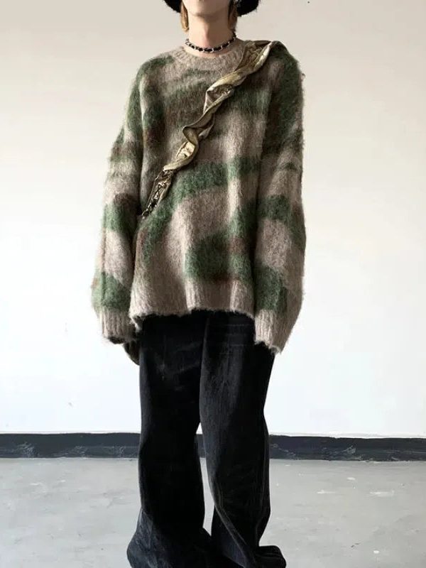 Colorful Patterned Knitted Sweater