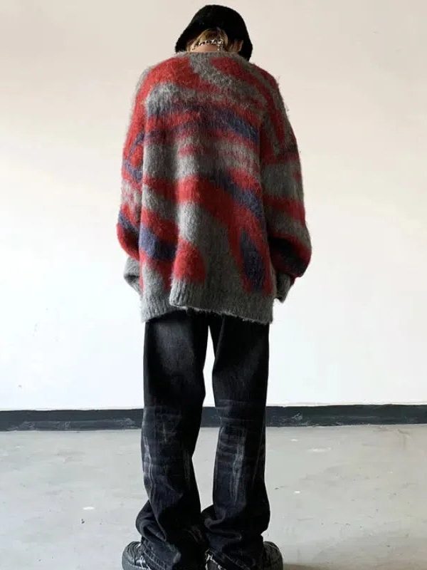 Colorful Patterned Knitted Sweater