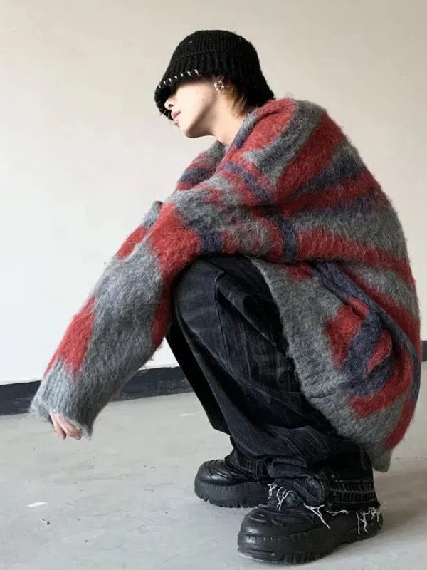 Colorful Patterned Knitted Sweater