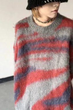 Colorful Patterned Knitted Sweater