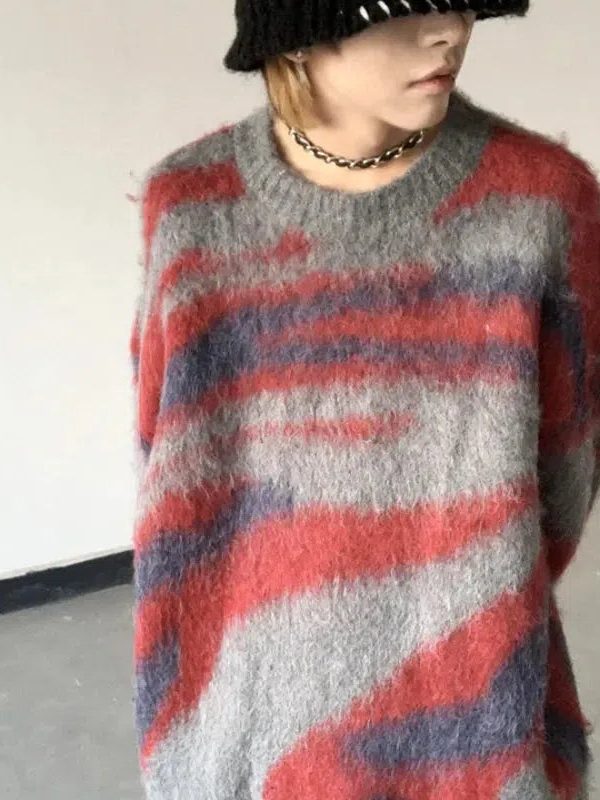 Colorful Patterned Knitted Sweater
