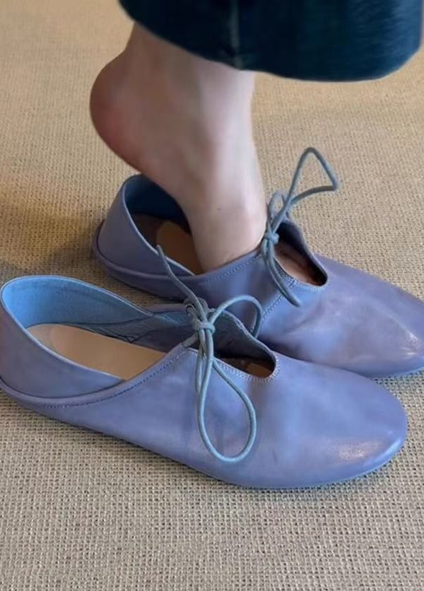 Comfortable Splicing Flat Shoes For Women Blue Faux Leather