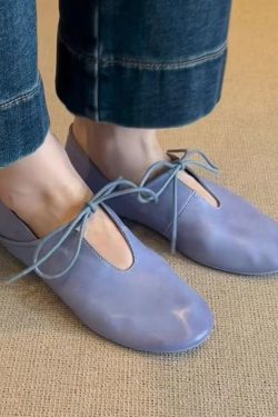 Comfortable Splicing Flat Shoes For Women Blue Faux Leather