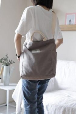 Comfy Women Casual gray Patchwork Large Canvas Shoulder Bag