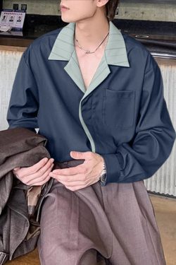 Contrast Collar Shirt