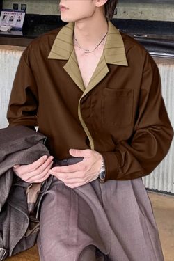 Contrast Collar Shirt