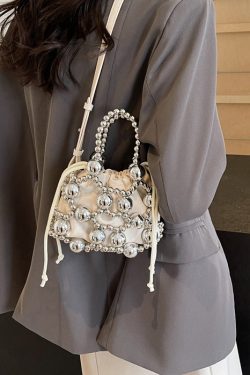 Cool Spicy Girl Silver Beaded Messenger Bag Women 2025 New