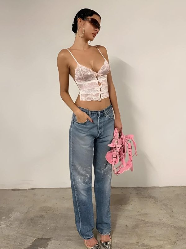 Coquette Bow Backless Lace Top