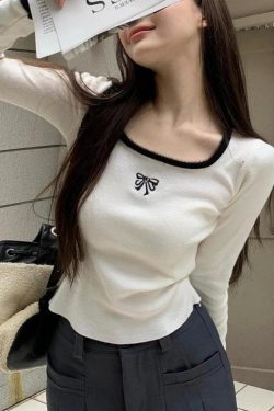 Coquette Bow Fluffy Neck Top